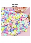 100 gr (500 adet) Şeker Rengi Akrilik Kalp Boncuklar Renkli Karışık Plastik Pastel Boncuklar Ara Boncuk Kalp Şekilli Kolye Bilezik için