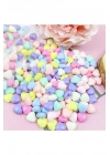 100 gr (500 adet) Şeker Rengi Akrilik Kalp Boncuklar Renkli Karışık Plastik Pastel Boncuklar Ara Boncuk Kalp Şekilli Kolye Bilezik için