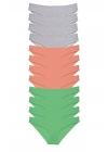 12 adet Süper Eko Set Likralı Kadın Slip Külot Gri Pudra Yeşil