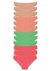 12 adet Süper Eko Set Likralı Kadın Slip Külot Ten Pudra Yeşil Fuşya