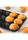 12 Bölmeli Metal Yapışmaz Muffin Kek Kalıbı