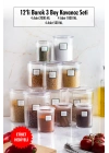 12li Barok Yuvarlak 3 Boy Kavanoz Seti & Saklama Kabı & Erzak Kabı (4*2000 ML, 4*1000 ML, 4*500 ML)