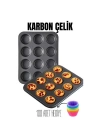 12 li Muffin Kalıbı Teflon Çelik 100 Muffin Kağıtlı 719516