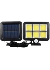 120 Cob Led Solar Panelli 3 Modlu Duvar Lambası