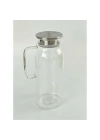 1500 ml Borosilikat Cam Su Sürahisi - Metal Kapaklı ve Isıya Dayanıklı