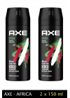2 Adet Axe Africa Erkek Deodorant Sprey 150 ml