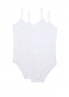 2 Adet İp Askılı Kadın Çıtçıtlı Body Beyaz