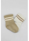 ®   2Li Çemberli Kaymaz Soket Çorap 10125 Bej-Ekru