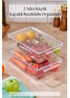 2 Li Kapaklı Buzdolabı Organizeri & Buzdolabı Düzenleyici 3 lt