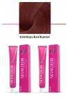 2 li Set Premium 6.66 Koyu Kızıl Kumral - Kalıcı Krem Saç Boyası 2 X 50 g Tüp