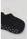 2Li Sneakers Kaymaz Basic Penye Çorap 20103 Siyah Ekru
