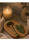 2 Parça Jade Stone Cilt Bakım Seti Şişkinlik Karşıtı Yüz Masajı