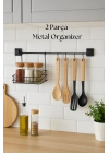 2 Parça Metal Askılı Mutfak Organizeri & Mutfak Rafı & Sepet