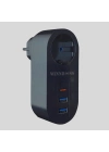 ®  2 USB,1 TYPE-C Girişli 1li Çocuk Korumalı,Isıya Karşı Dayanıklı 2500Watt Termal Akım Korumalı Priz