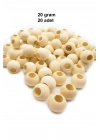 20 Gr (20 Adet) Ahşap Boncuk 15 mm çap x 10 mm Delik Doğal Yuvarlak Ahşap Makrome El İşi Çanta