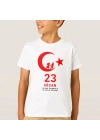 23 Nisan Çocuk Bayramı Baskılı Özel T-shirt - Beyaz