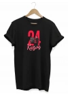 24 Kasım Öğretmenler Günü Öğretmen Hediyesi Baskılı Oversize T-shirt - Siyah