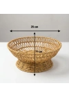 ®  25 cm Plastik Rattan Servis Çanağı – Doğal Hasır Görünümlü Dekoratif Meyve, Ekmek ve Sunum Kasesi