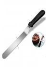 2li Set Hamur Şekillendirici Eğik Pasta Spatulası +metal Hamur Kesici Kazıyıcı Spatula