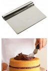 2li Set Hamur Şekillendirici Eğik Pasta Spatulası +metal Hamur Kesici Kazıyıcı Spatula