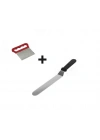 2li Set Hamur Şekillendirici Eğik Pasta Spatulası Ve Metal Hamur Kesici Kazıyıcı Spatula