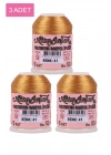 3 Adet Altınbaşak Oya ve Dantel İpi 20 gr - Royaleks - No: 041