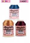 3 Adet Altınbaşak Oya ve Dantel İpi 20 gr - Royaleks - No: 050 - 480 - 585