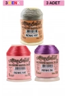 3 Adet Altınbaşak Oya ve Dantel İpi 20 gr - Royaleks - No: 145 - 036 - 197