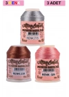 3 Adet Altınbaşak Oya ve Dantel İpi 20 gr - Royaleks - No: 239 - 329 - 715