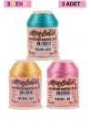 3 Adet Altınbaşak Oya ve Dantel İpi 20 gr - Royaleks - No: 347 - 040 - 505
