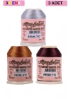 3 Adet Altınbaşak Oya ve Dantel İpi 20 gr - Royaleks - No: 410 - 112 - 707