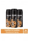 3 Adet Axe Erkek Sprey Deodorant Leather & Cookies 48 Saat Etkileyeci Koku 150 ml