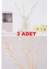 3 Adet Dalgalı Model Aromaterapi Dağıtıcı Rattan Sopa- Ev Dekor Şişe - Koku Yağı Ahşap Difüzör Çubuk