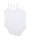 3 Adet İp Askılı Kadın Çıtçıtlı Body Beyaz