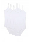 3 Adet İp Askılı Kadın Çıtçıtlı Body Beyaz