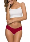 3 Adet Kadın Dikişsiz Lazer Kesim Esnek İz yapmayan Külot Bordo