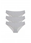 3 adet Süper Eko Set Likralı Kadın Slip Külot Gri