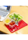 ®  3 Bölmeli Sefer Tası Pratik Kolay Gıda Diyet Saklama Erzak Kabı