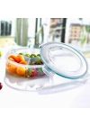 ®  3 Bölmeli Sızdırmaz Contalı Kilitli Kapaklı 1,35 Litre yuvarlak Erzak Saklama Kabı LC-500