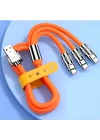 ®  3 in 1 Type-C + Micro Usb + Lightning Hızlı Şarj Kablosu Silikon Kablo 1 Metre Opp Ambalaj