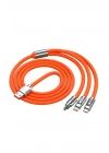 ®  3 in 1 Type-C + Micro Usb + Lightning Hızlı Şarj Kablosu Silikon Kablo 1 Metre Opp Ambalaj