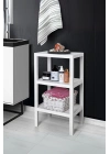 3 Katlı Beyaz Raf Kitaplık & Banyo Düzenleyicisi 73,5 cm