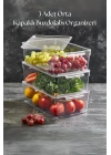 3 Lü Kapaklı Buzdolabı Organizeri & Buzdolabı Düzenleyici 4,5 lt