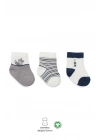 3Lü Penye Soket Çorap 10109 Gri