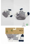 3Lü Penye Soket Çorap 10109 Gri