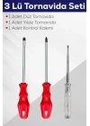 3lü Tornavida Seti (düz Tornavida + Yıldız Tornavida + Kontrol Kalemi)