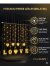 3 Metre Perde Led Işık - 8 Modlu Kalp Ve Love Figürlü Dekoratif Animasyonlu Led