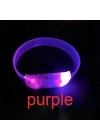 3 Modlu Pilli LED Işıklı Esnek Parti Bilekliği Mor