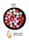 30 Adet 10 mm Polimer Kil Fimo Boncuk Takı Bileklik + 1 Metre Lastikli Misina Hediye - Desenli Yuvarlak