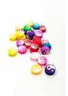 30 Adet 10 mm Polimer Kil Fimo Boncuk Takı Bileklik + 1 Metre Lastikli Misina Hediye - Renkli Yin Yang